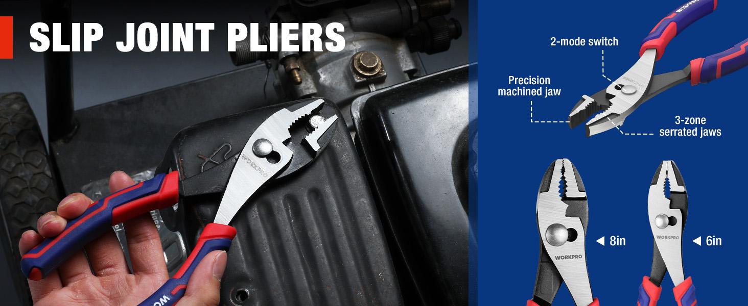 #backtoschool WORKPRO Pliers & Wrench Set, 12-Piece Pliers Tool Set with Organizer, Include Needle Nose, Wire Cutter, Groove Joint, Slip Joint, Long Nose, Diagonal Plier, For Home & Garage, Father's Day Suitable