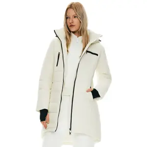 Orolay Women's Winter Down Jacket Long Quilted Puffer Coat for Outdoor, Stylish, Warm and Functional Outerwear with Multiple Pockets & Adjustable Hood
