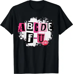ABCDEFU Retro Funny Heart Valentine's Day T-Shirt Pure Cotton Graphic Tees Menswear Top: Gifts for Men & Women
