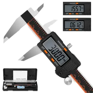 Digital Caliper, 6 Inch Stainless Steel Caliper Measuring Tool with Large LCD Screen,  Micrometer Caliper Digital Inch/Millimeter Conversion, Automatic Off(Ruler & 2 )