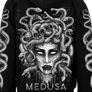 Unisex Medusa Snake Head Black-and-White Sleeve Jacket