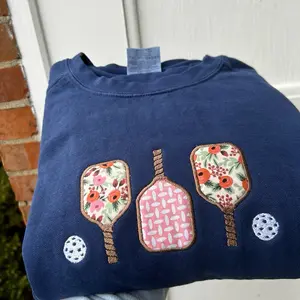 Applique Comfort Colors sweatshirt pickleball sport lover Trendy viral