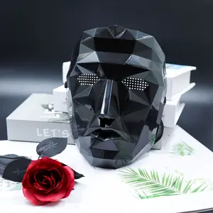 Modern Geometric Design Mask, Creative Lightweight Mask, Versatile Role-Playing Accessory for Party, Cosplay, Festival, Black, Halloween Mask