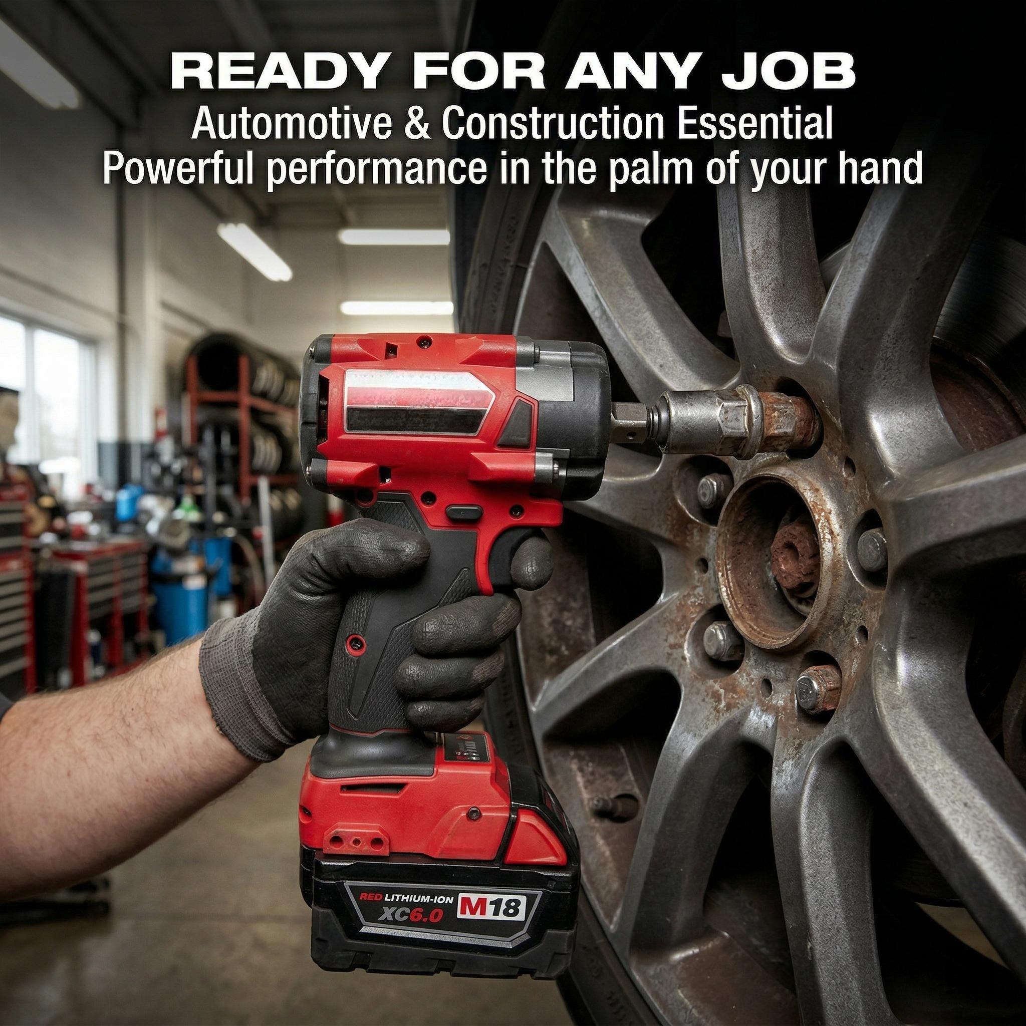 Milwaukee M18 FIW212 18V 1/2" Impact Wrench, 300Nm, 0-2400RPM Speed Range for Versatile Use tool kit set