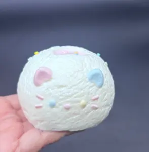 Frozen Butter Colorful kitten ball with cat paw scar taba squishy