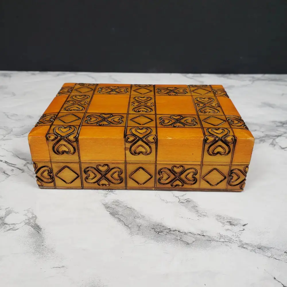 Handmade Hinge Lid Wooden Box Vintage