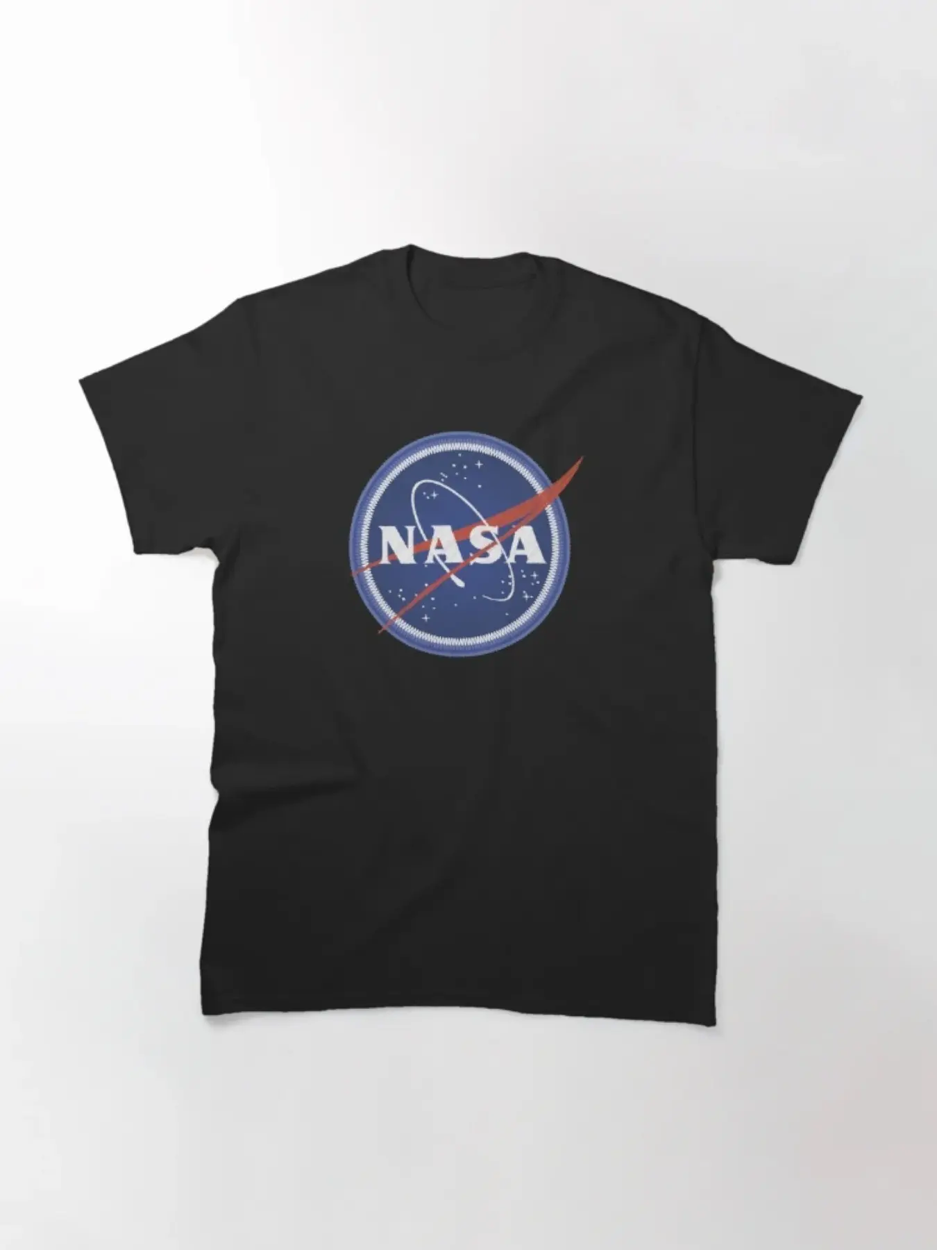7.5oz Nasa Logo Star Orbit Design Unisex T-Shirt, Casual Long Sleeve Top, Loose Fit, All Seasons, Selected Fabric, Trendy New Style