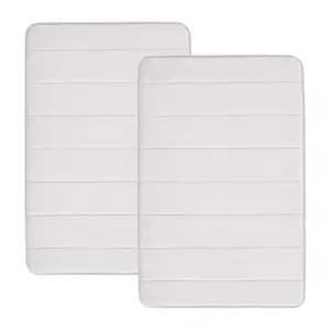Truly Soft Solid Memory Foam 17" x 24" Bath RugSet of 2