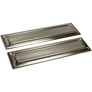 Solid Brass Mail Slot with Solid Brass Interior Back Plate, 10" x 3", Satin Nickel, 1 Pack, Made in Taiwan