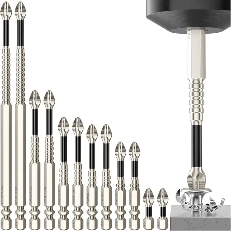 K5 anti-slip screwdriver bits, K5 impact-resistant anti-slip screwdriver bits, strong magnetic screwdriver bit set; suitable for home repairs and DIY; power screwdriver bit set; power tool accessories