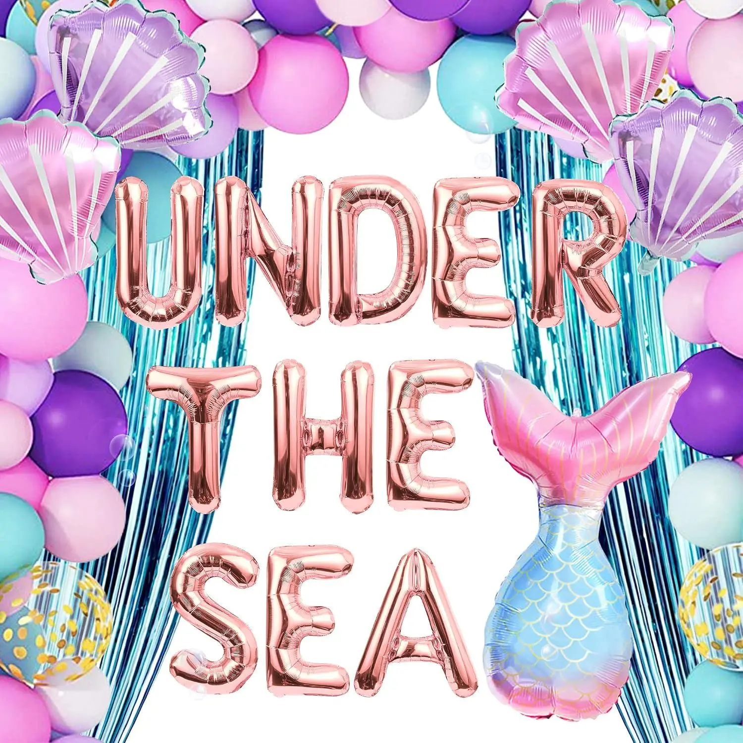124 Pcs Under The Sea Balloons Backdrop For Mermaid Birthday Decoration Under The Sea Baby Shower Bachelorette Party