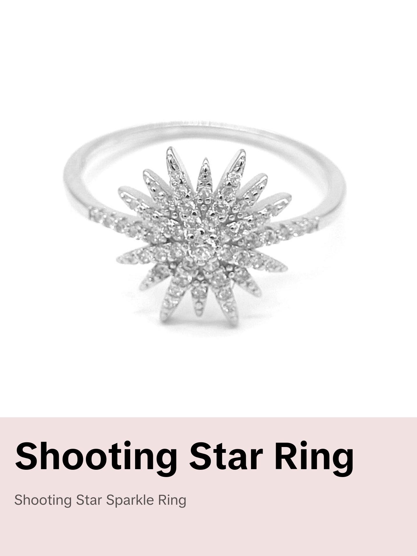 Sterling Silver Shooting Star Ring With crystals from Swarovski