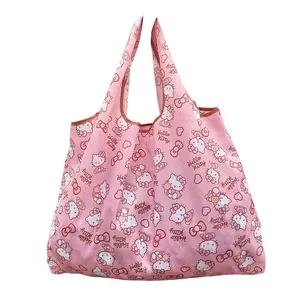 Sanrio Hello Kitty Foldable Shopping Bag - Pink with Hello Kitty Print - Foldable Design for Everyday Use - Practical & Stylish