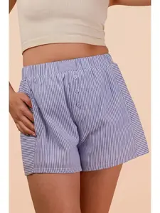 Blue & White Seersucker Shorts