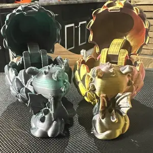Multicolored Dragon Egg with Small Dragon Inside Perfect Display or Carry Size for Easy Handling