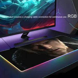 Resident Evil Requiem Lion Grace Mouse Pad RGB Gaming Mouse Pad Desk Mat HD Gamer Large LED Light XXL MousePads