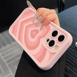 Pink  Heart Case for  phone, Compatible with Apple Phone 17/16/15/14/13/12/Pro/Plus/Pro Max, Cute Design And Good Protection.