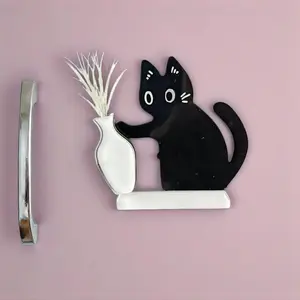 1 Pack Acrylic Cat Whiskers Commemorative Magnet Pet Hair Storage Sticker Refrigerator Desktop Wall Decoration Ornament Refrigerator Decorating Magnet