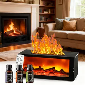 7-Color Mood Light 2-in-1 Diffuser-Quiet Ultrasonic Humidifier for Home Aromatherapy Air Purifier Portable Flame Aroma Diffuser fireplace control Colorful Compact Smart Aromatherapy Essential oil cool mist Volcano Aroma Humidifier Color-Changing