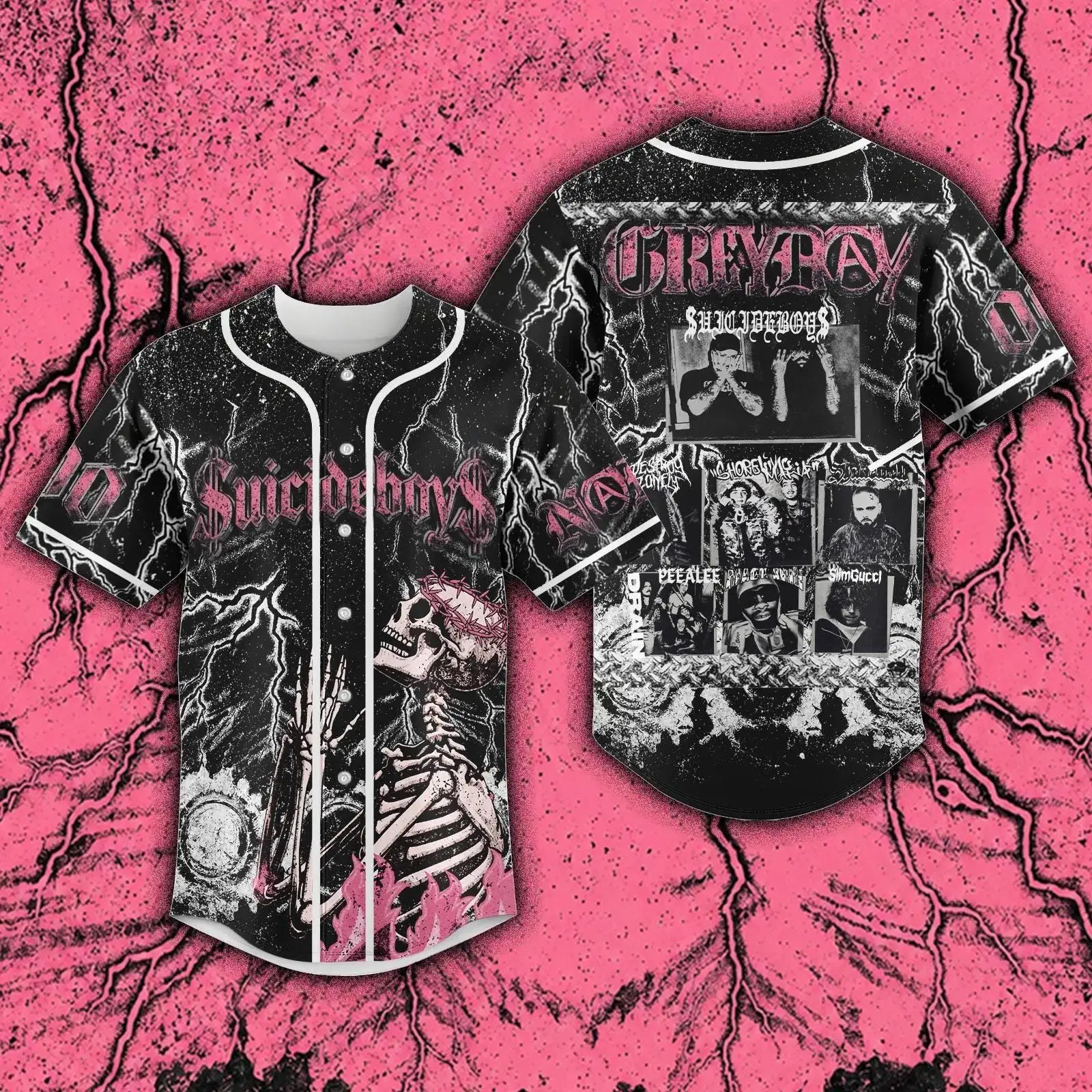 Greyday Tour 2026 Baseball Jersey, uicideboy Merch Shirt, G59 Rap Hip Hop Band Merch, Oversized Tour Shirt Gift For Fans