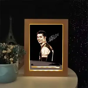 3D Picture Frame Lamp, Simple Soccer Star Number 7 Decorative Light for Home & Festive Party Decorations