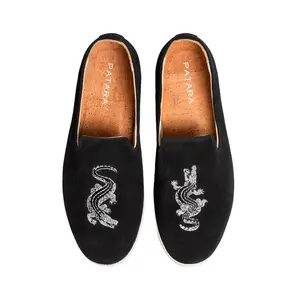Patara Alligator Beacon - Men's Exclusive Suede Slip-On Slippers | Chomp Brand Design & Comfort