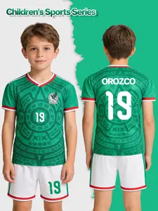 Children's football jersey and pants set, Sports clothing set, with ball number 19 - made of quick-drying fabric, suitable for sports, leisure and outdoor activities, breathable material