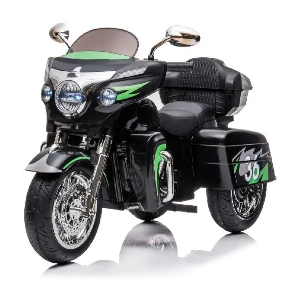 12V Battery-Powered Kids Electric Motorcycle Ride-On Tricycle, 2-Seater Plastic Toy with Key Start, LED Headlight, Music, USB, Large Storage Box, Anti-Slip Wheels, Rechargeable Battery, 1-Month Cell Support, Outdoor Gift for Ages 3-8