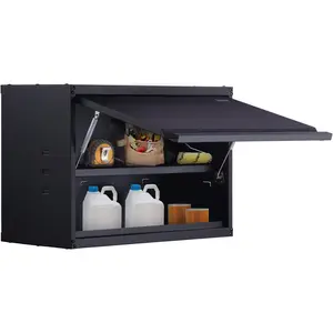 VEVOR Metal Storage Cabinet, TikTokShopBlackFriday, 120lbs Load Capacity per Shelf, 20' Tall Wall-Mounted Powder-Coating Steel Garage Cabinet with Adjustable Shelf, Press to Lock & Open Door, Perfect for Office Home Garage
