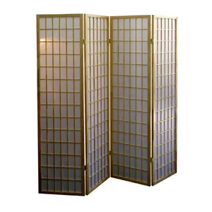 70" Tall 4-Panel Screen / Room Divider, Japanese Style with Natural Wood finish,Folding (Using high-quality and premium materials),Room Dividers,Room Divider Privacy Screens,for Home Office Bedroom,,Patio Privacy Screen for Garden, Balcony ,Stable