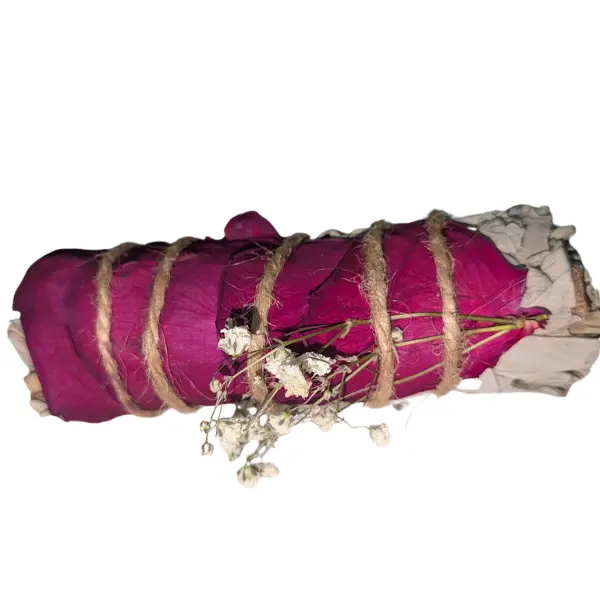 Handcrafted Roses & Dried Flowers Sage Bundle - Perfect for Aromatherapy & Decorative Use - Natural & Aromatic