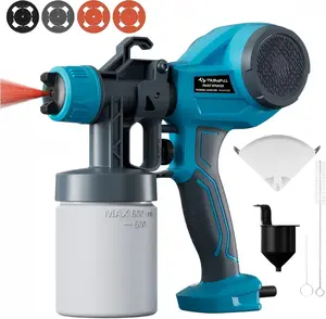 Tilswall Alien 500 HVLP Electric Paint Sprayer – 4 Nozzles, 3 Spray Patterns, Adjustable Width Knob, 800ml Container, Easy Clean for Furniture Walls Fencing DIY