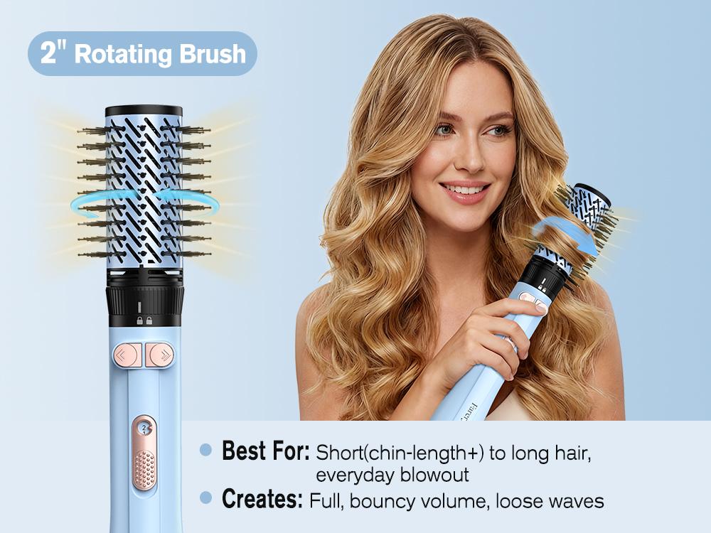 Farery Rotating Hot Air Brush Set 1000W — 4 in 1 Blow Dryer Brush Styler with Diffuser, Hold-to-Rotate Round Brush for Volume, Smooth & Curl Farery Rotating Hot Air Brush Set 1000W — 4 in 1 Blow Dryer Brush Styler with Diffuser, Hold-to-Rotate Round Brush for Volume, Smooth & Curl