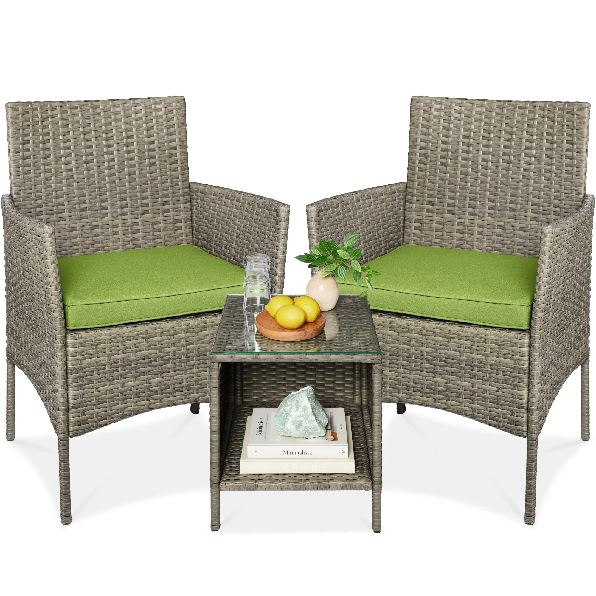 Best Choice Products 3-Piece Outdoor Wicker Conversation Patio Bistro Set, w/ 2 Chairs, Table Best Choice Products 3-Piece Outdoor Wicker Conversation Patio Bistro Set, w/ 2 Chairs, Table