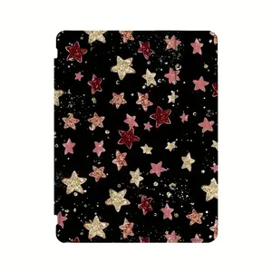 Pink Star Tri-Fold Tablet Protective Cover for iPad 10, 9, 8, 7, 6