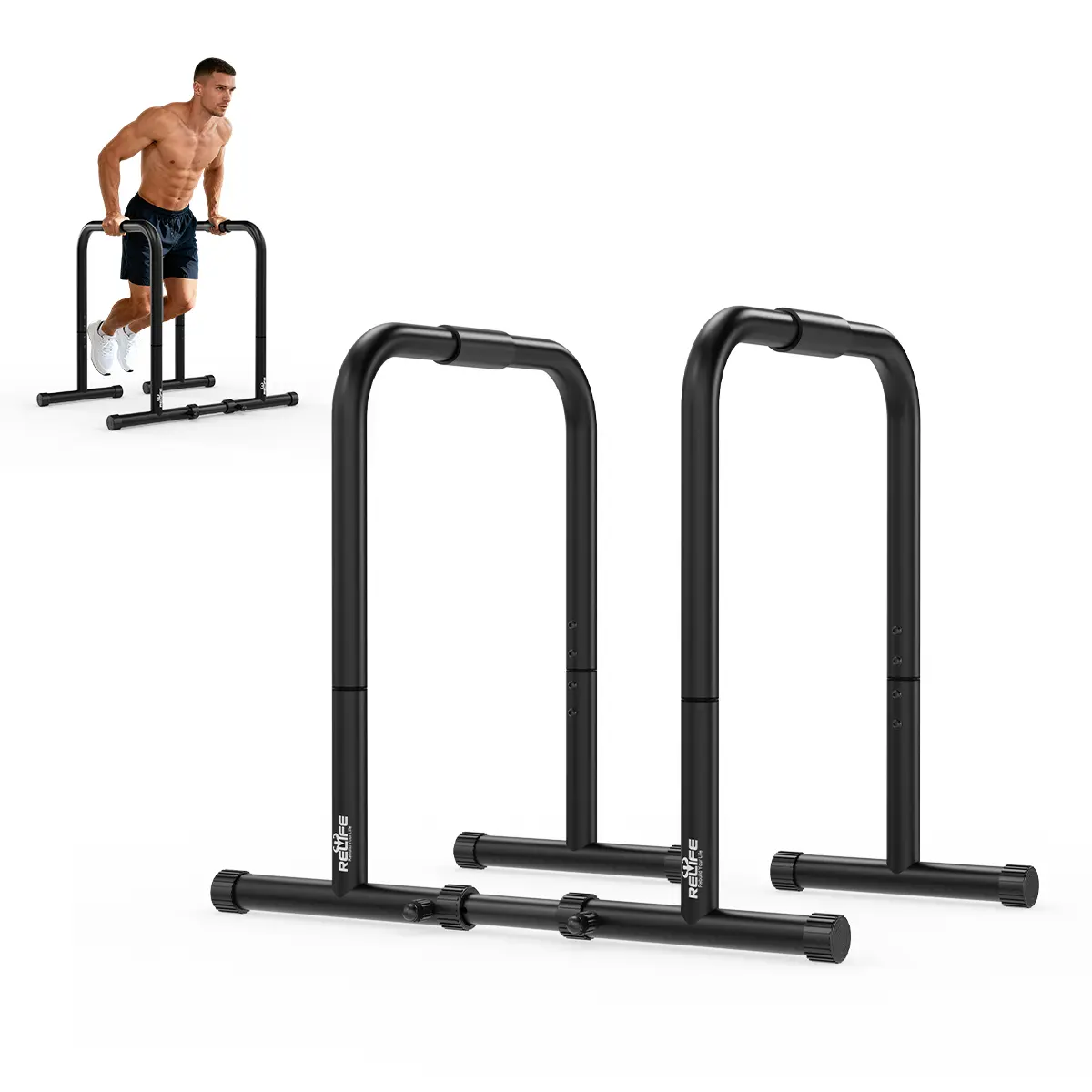 RELIFE Heavy Duty Multi-Function Dip Station Parallette Push Up Stand Portable Calisthenics Dip Bar for Home Gym and Outdoor Strength Training Workouts, Summervibes