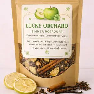 Lucky Orchard • Cozy Green Apple Simmer Pot for Spring/St. Patrick's Day • Refreshing Clean Kitchen Scent • Natural Dried Ingredients
