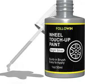 Silver Rim Touch Up Paint for Cars,Car Paint Scratch Repair Rim Curb Rash,1OZ(30ml)