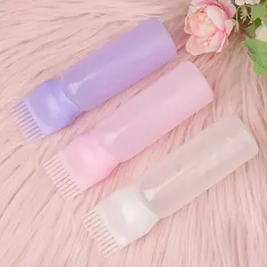 6oz Hair Dye Balayage Brush Applicator, Comb Bottle Combo, Two-In-One Haircare Application Tool, Salon Essential, Home Use, Easy Styling