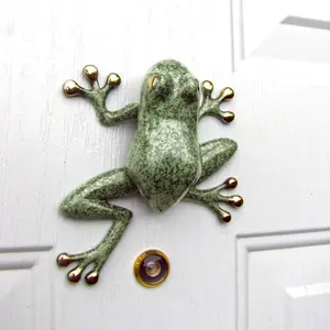 Frog Door Knocker by Michael Healy - Handcrafted, Solid Brass, Easy Install
