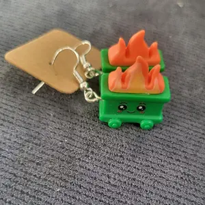 dumpster fire earrings