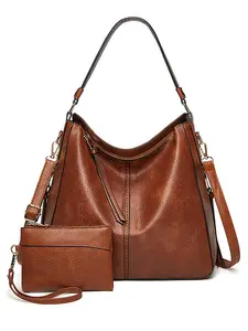 Women's Elegant Retro Hobos Purse, Fashionable Tote Bag & Shoulder Bag & Clutch Bag, Casual Trendy Versatile High-quality Daily Commuting Bag Set