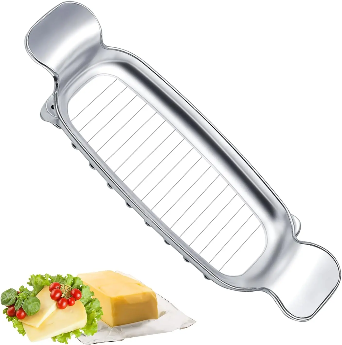 Stainless Steel Cheese Knife & Butter Slicer, Multifunctional Kitchenware for Cutting Block Cheeses & Butter