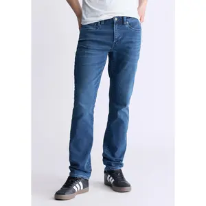 Straight Six Men's Freedom Flex Jeans, Whiskered Indigo - BM26018