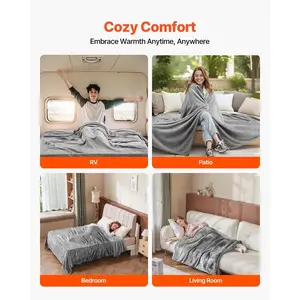 Father's Day Gift VEVOR King Size Blanket 108 x 90 inches Lightweight Throw Blanket for Bed Grey