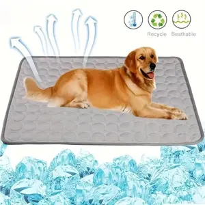 Portable Pet Cooling Mat, Breathable Pet Bed with Gel Ice Bricks, Summer Cooling Pad for Outdoor, Car Seat, Dog & Cat Furniture, Bedding Mat, Shaped Beds
