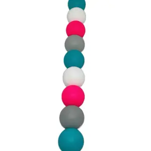 Unicorn Bead Mix Silicone 12mm (80 count) or 15mm (60 count) Bead Mix Multicolor Hot Pink Turquoise Light Gray White