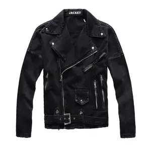 Black Denim Motorcycle Jacket | Edgy Outerwear