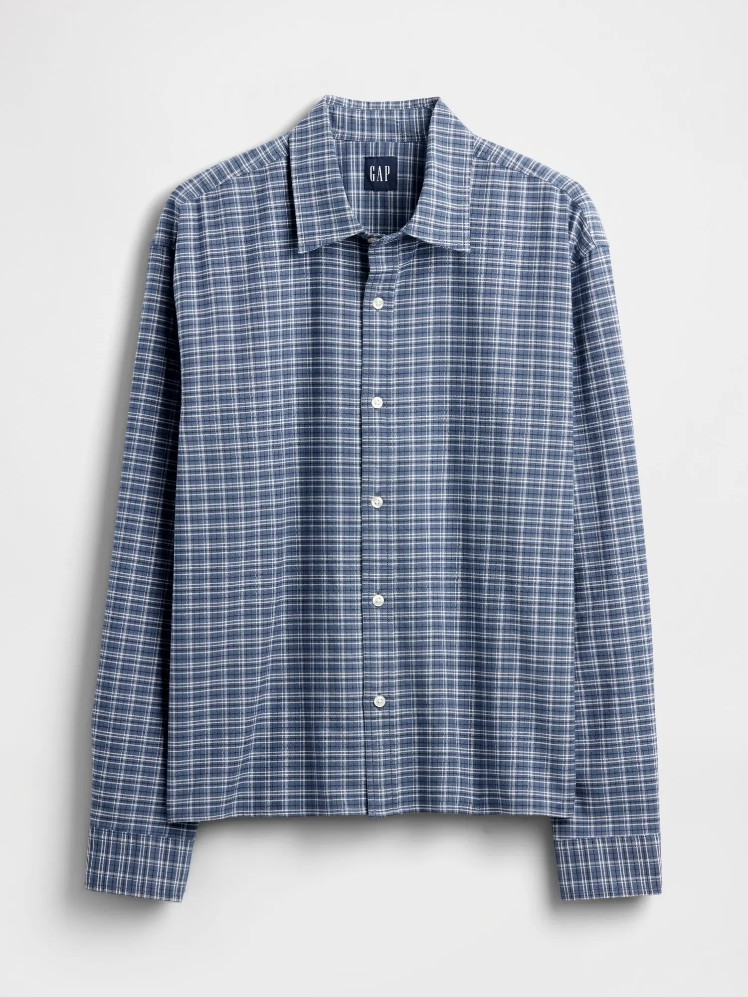 Gap Men's Relaxed Crop Straight-Hem Oxford Shirt - TikTok Shop