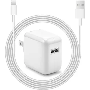 iPad Charger  Fast Charger 12W USB Wall Charger Foldable Portable Travel Plug with USB  Modem Cables Compatible with , iPad, iPad mini, iPad Air 1/2/3, Airpod